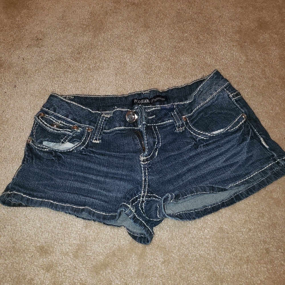Zco rhinestone accent shorts